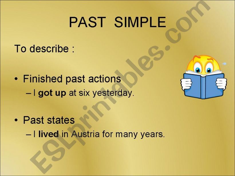 past simple affirmative form  powerpoint
