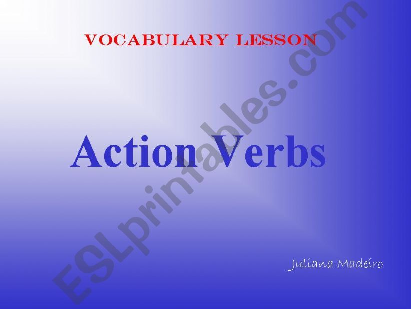 Action Verbs Presentation - Part 1