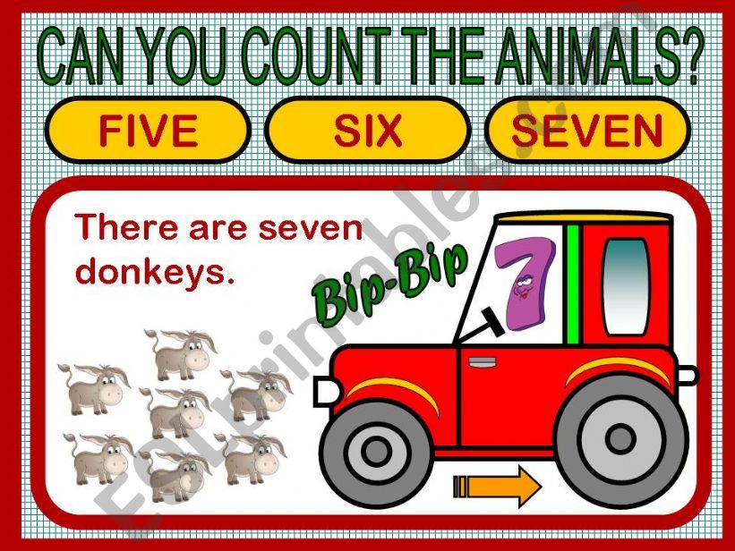 ON THE FARM - NUMBERS GAME powerpoint
