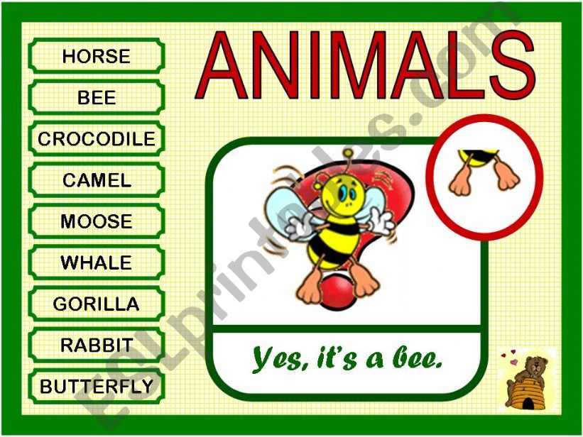 ANIMALS - GUESSING GAME powerpoint