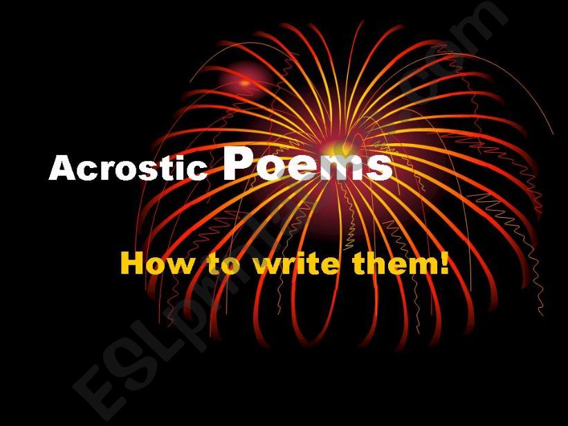 Acrostic Poems powerpoint