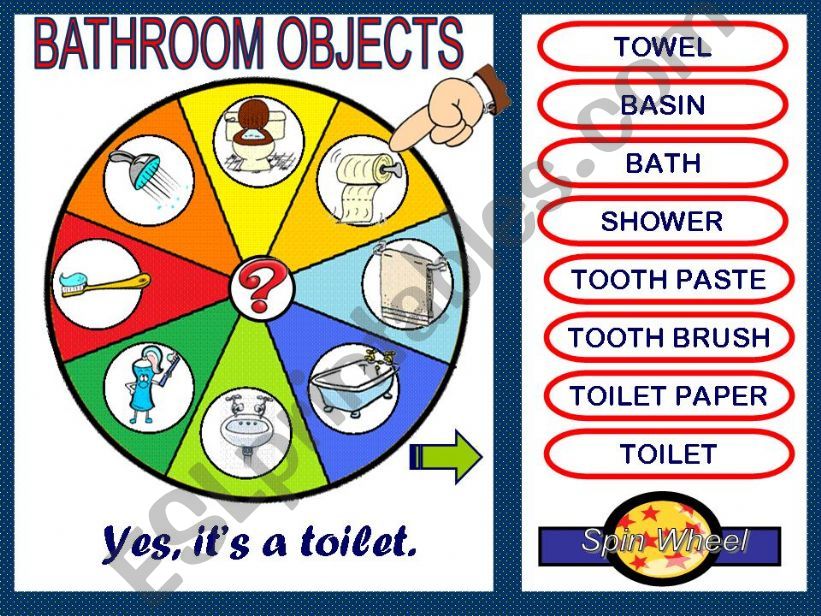 BATHROOM OBJECTS - SPIN WHEEL GAME