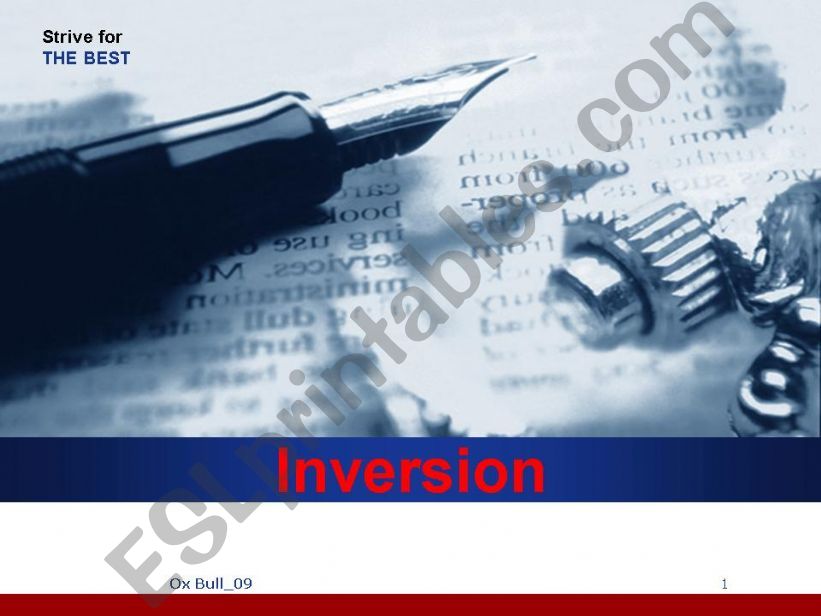 Theory about inversion in English