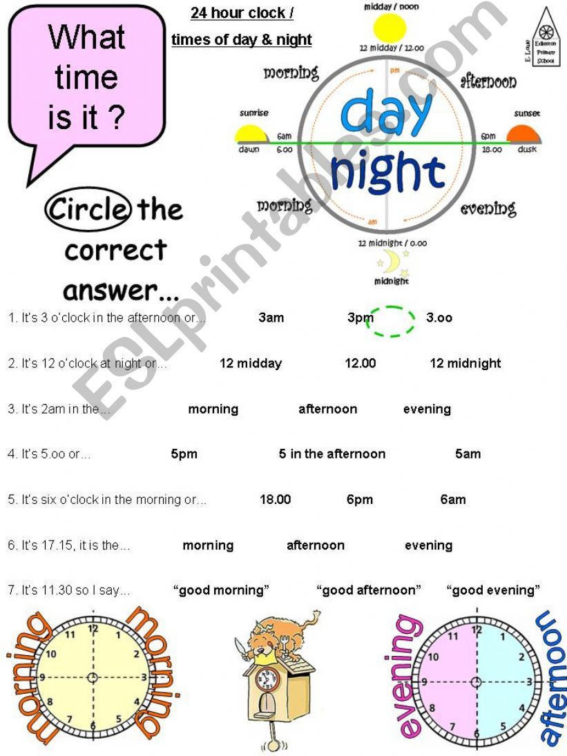 What time is it? Day and Night
