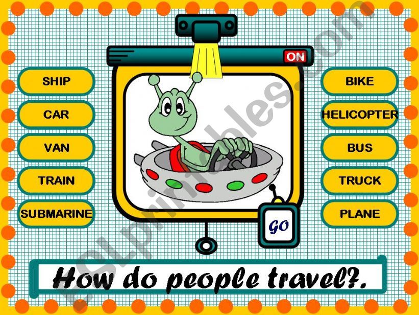 HOW DO PEOPLE TRAVEL? - GAME powerpoint