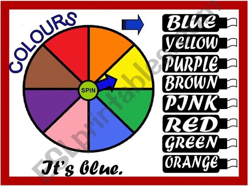 COLOURS - SPINNING WHEEL GAME powerpoint