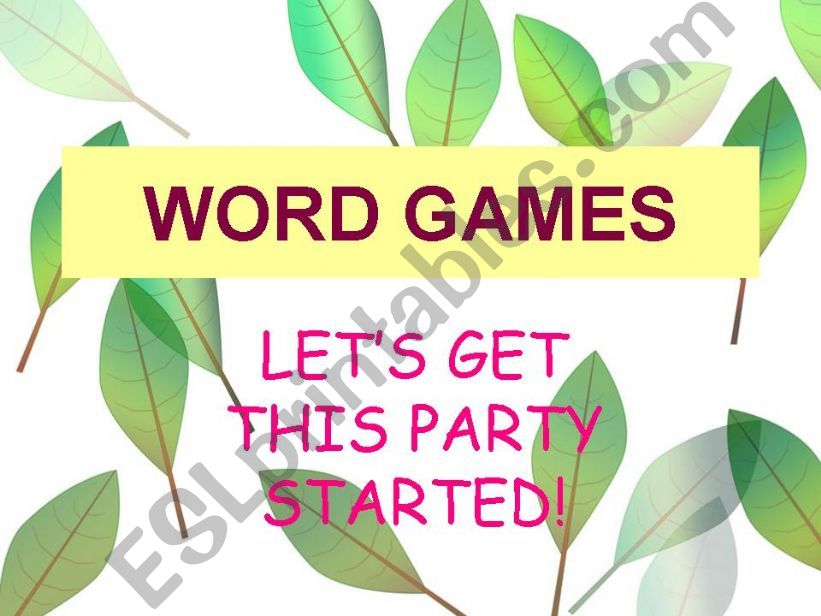 word games!!!! powerpoint