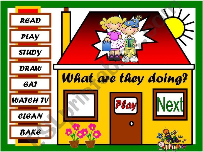 AT HOME - ACTIONS GAME powerpoint