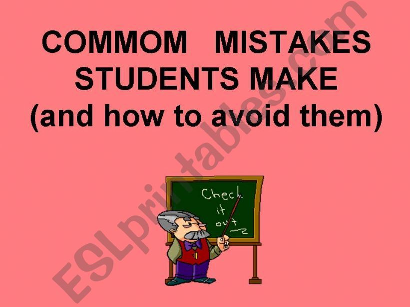 COMMON MISTAKES STUDENTS MAKE powerpoint