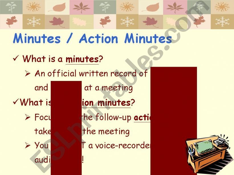 Minutes powerpoint