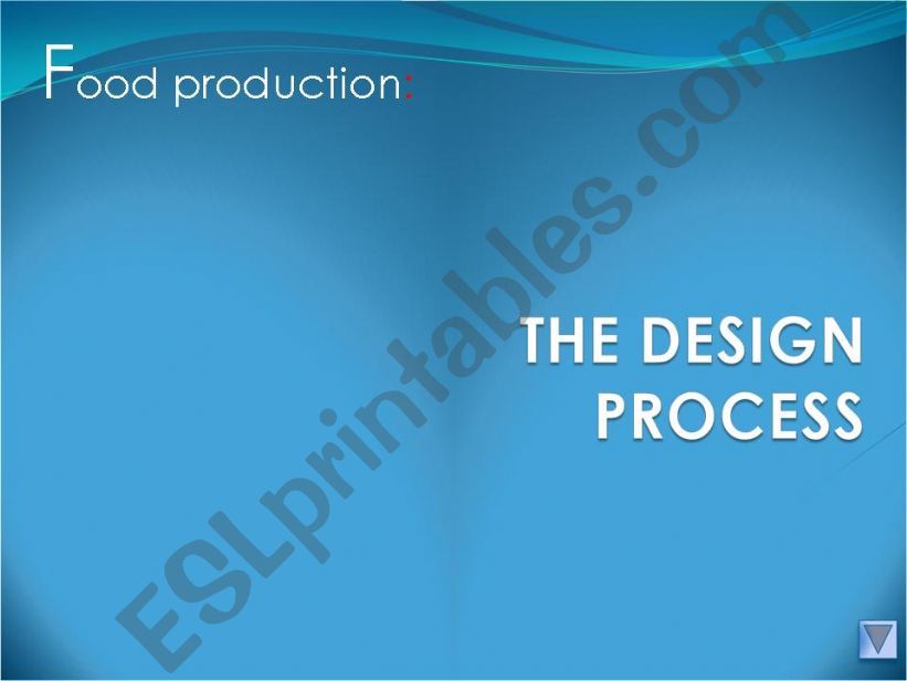 FOOD - THE DESIGN PROCESS powerpoint