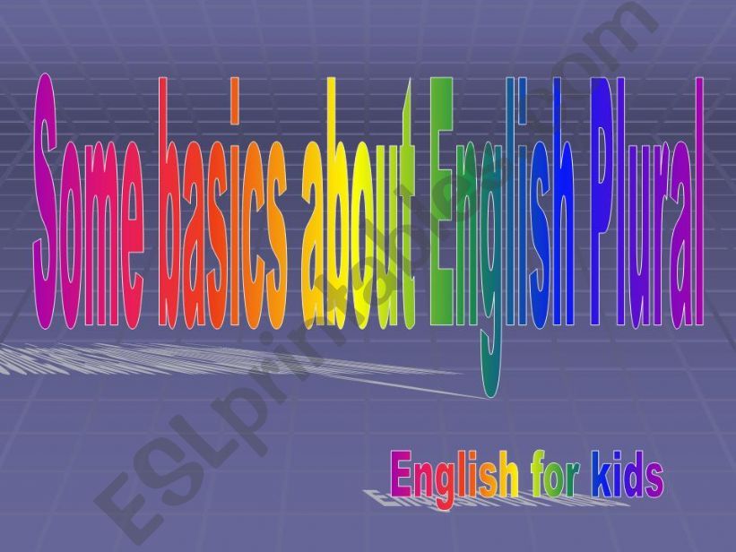 English plural : basics (1) powerpoint