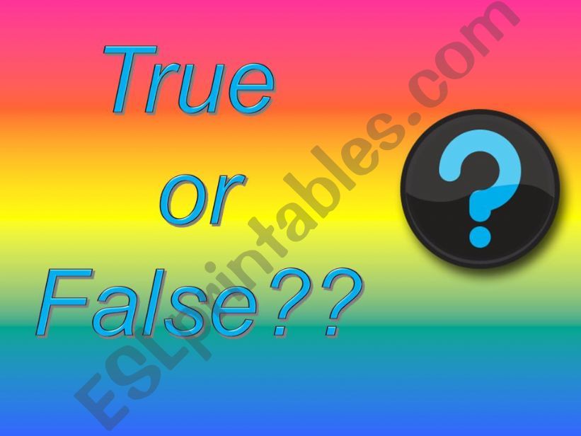 True or False Game powerpoint