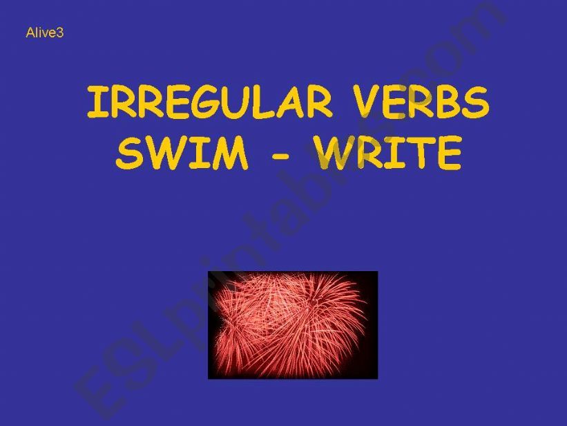 Irregular verbs swim/write part 1