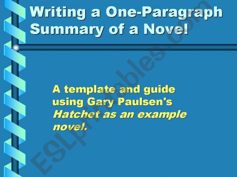 Writing a One Paragraph  powerpoint