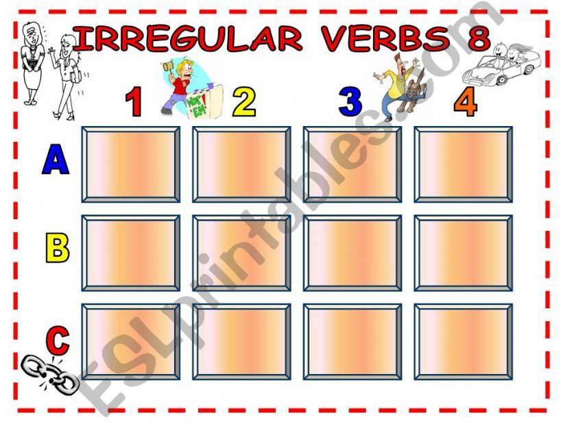 Irregular Verbs - Memory Game - Part 8