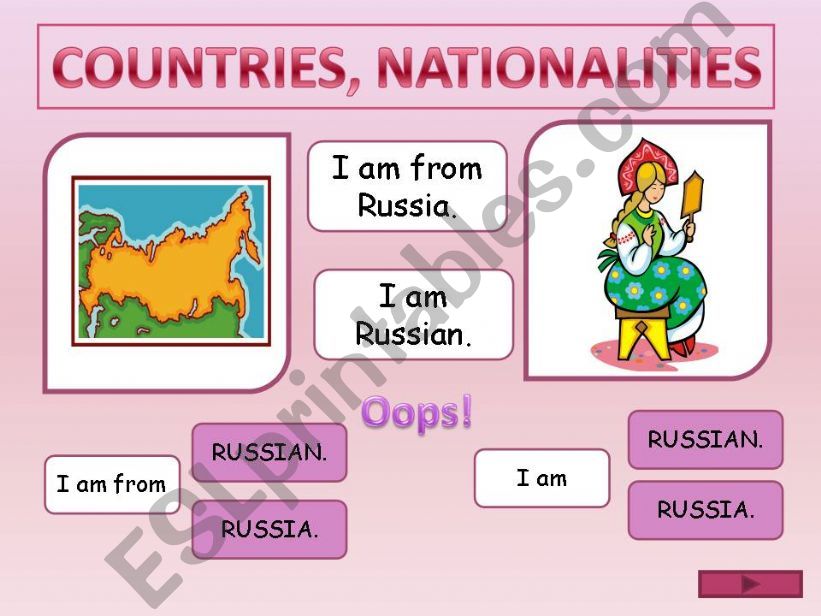 Countries and nationalities GAME - part 2