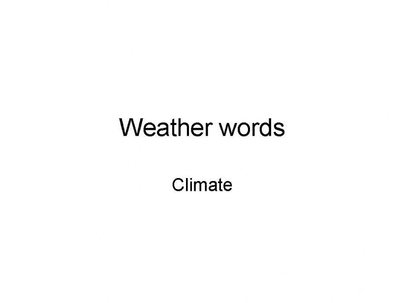 weather words powerpoint