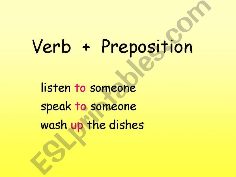 Verb  +  Preposition powerpoint