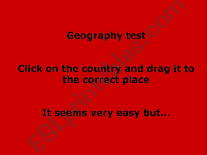 Geography Test (Countries) powerpoint
