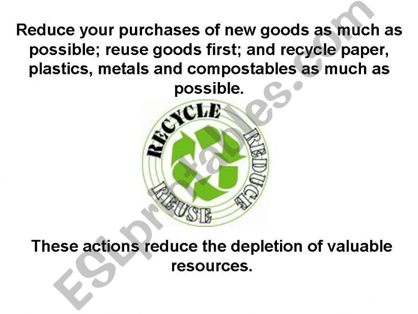 esl english powerpoints things you can do to help the environment