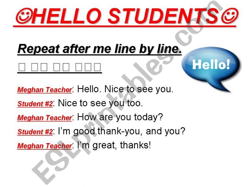 Hello dialogue  powerpoint