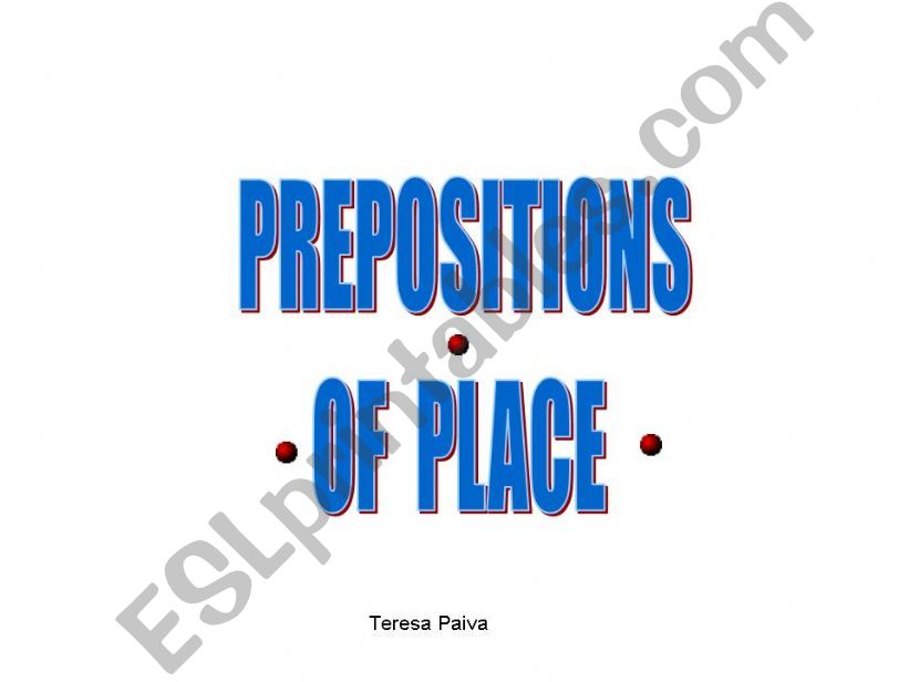 prepositions of place powerpoint