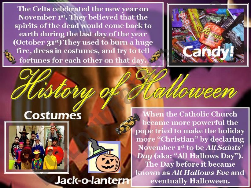 History of Halloween poster powerpoint