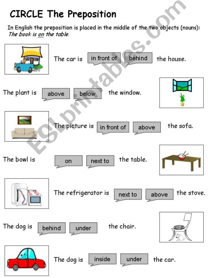 Circle the Preposition powerpoint