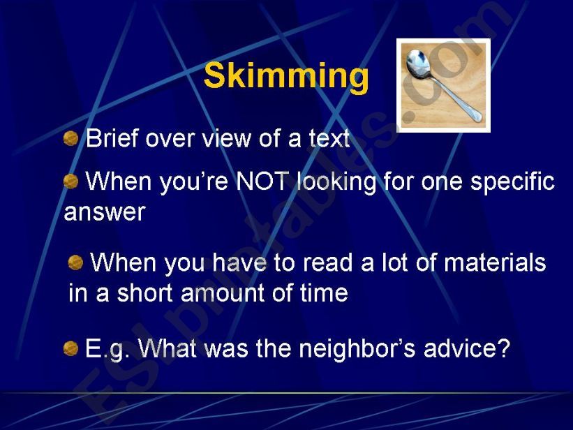 ESL English PowerPoints DuringReadingScanning,Skimming