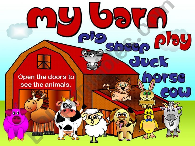 My barn - farm animals game powerpoint