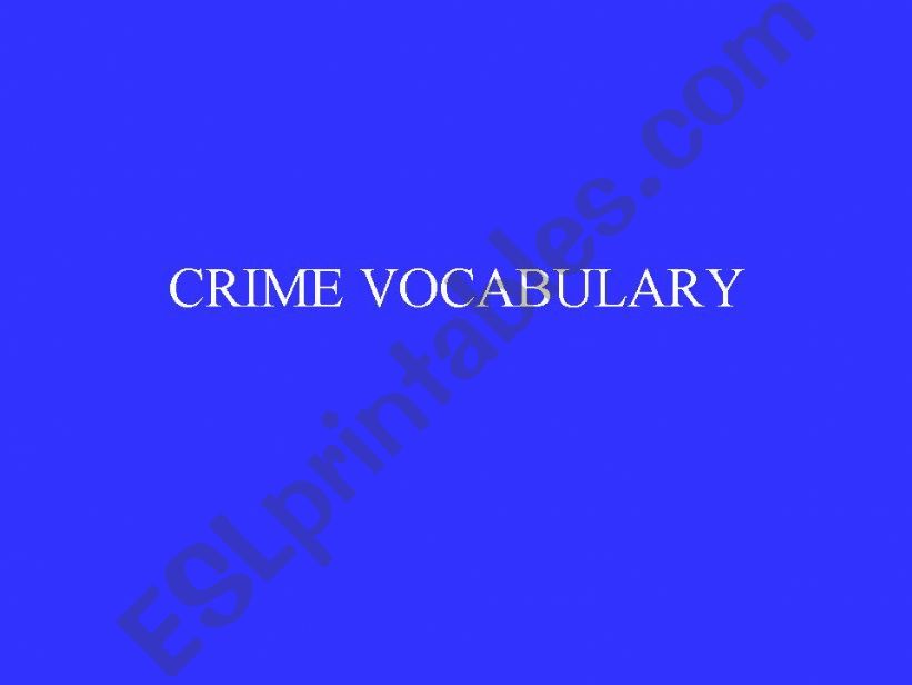 crime vocabulary powerpoint