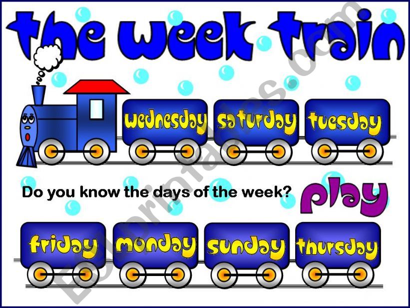 The Week Train - game powerpoint