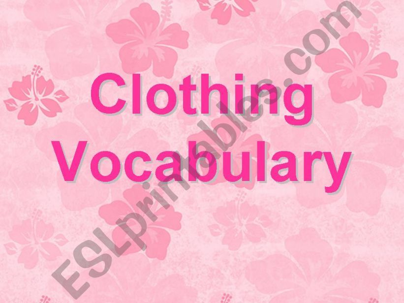 Clothing Vocabulary (Part 1) powerpoint