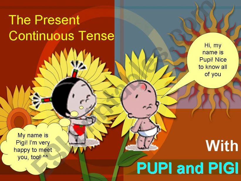 What are Pupi and Pigi doing?_present continuous practice game_part 1