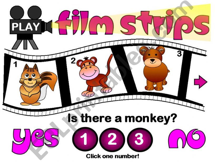 Film Strips - wild animals game 