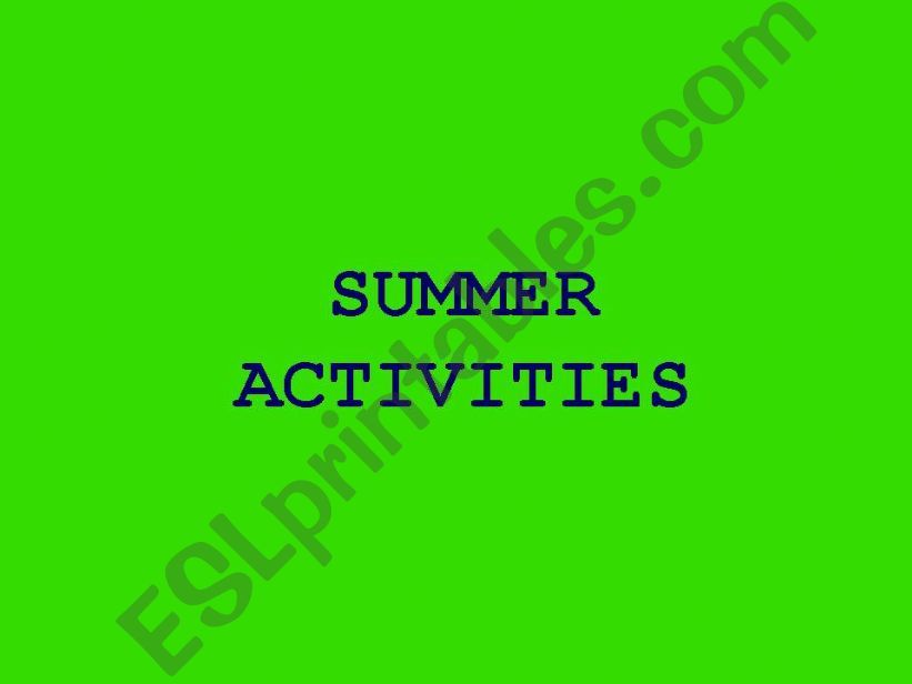 Summer Camp activity about seasons and months