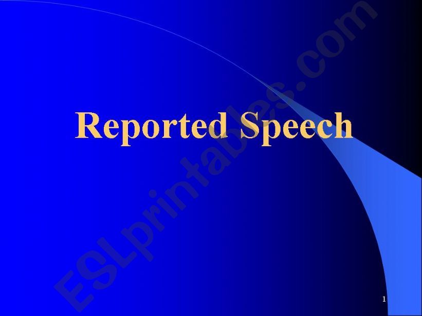 Reported speech powerpoint