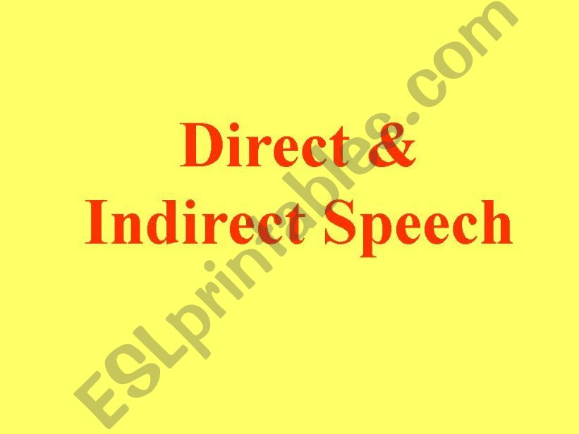 Direct and Indirect Speech powerpoint