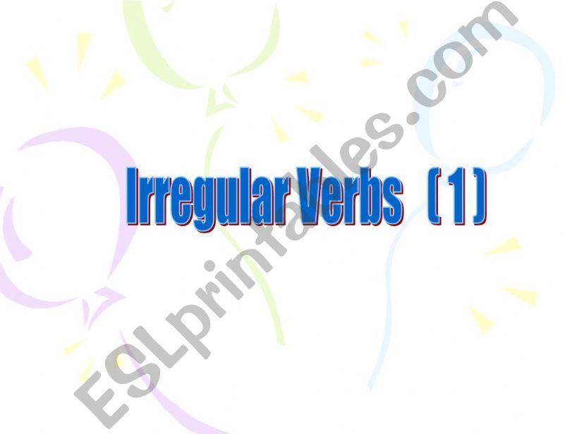 Irregular Verbs powerpoint