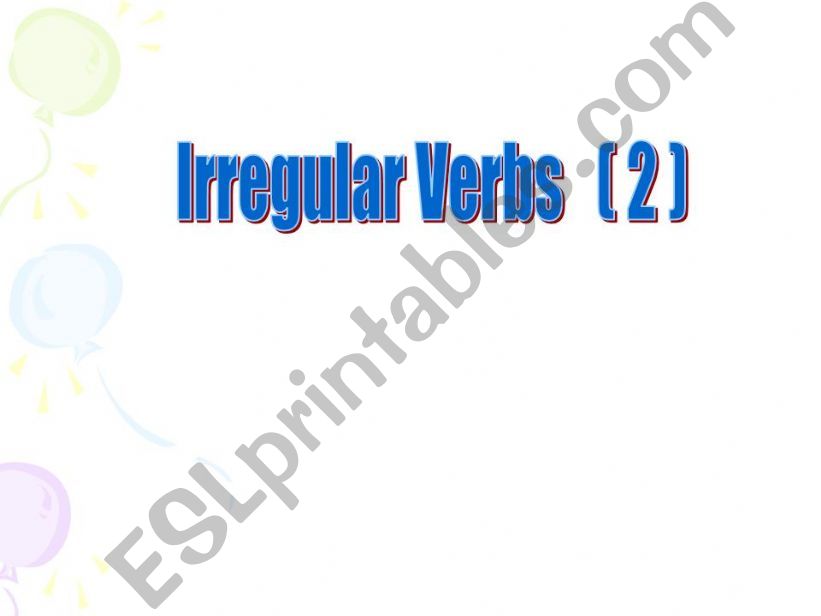 irregular verbs powerpoint