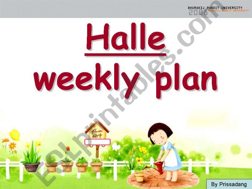 Weekly Plan powerpoint