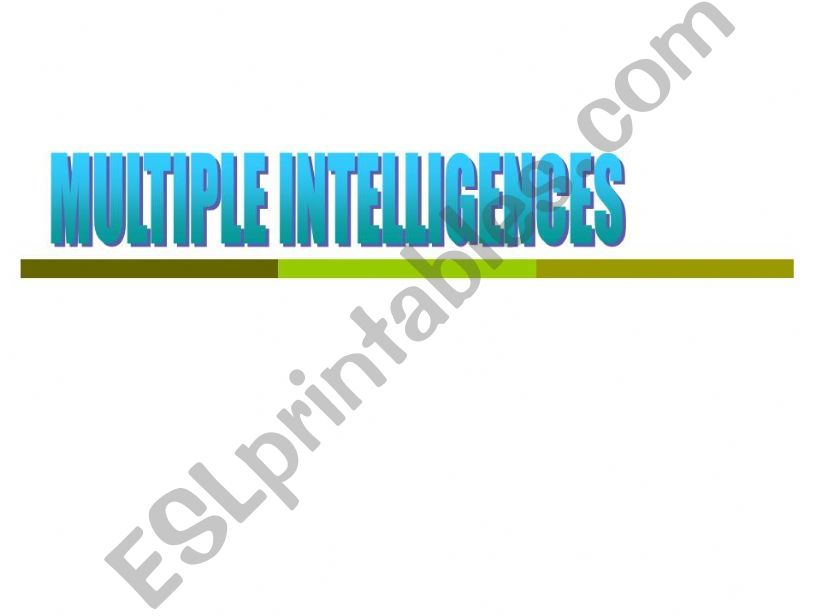 MULTIPLE INTELLIGENCES powerpoint