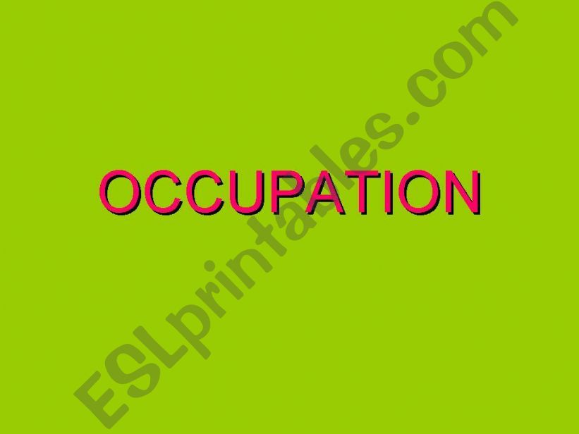 occupation, jobs powerpoint