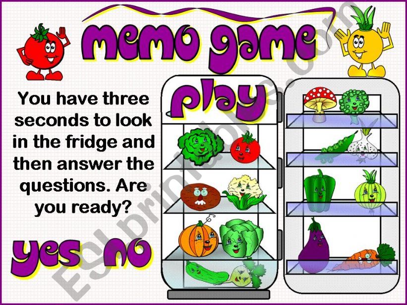 Veggies Memo Game  powerpoint