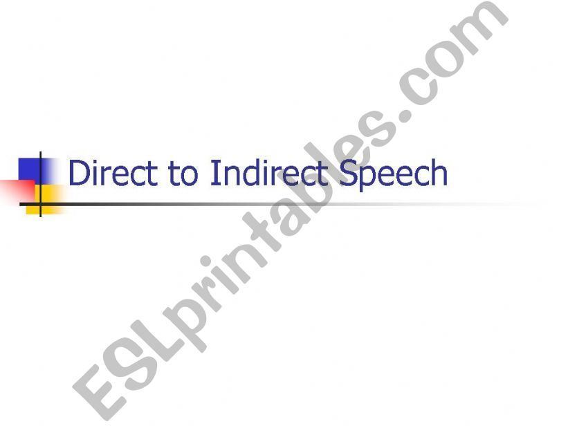 Direct to Indirect Speech powerpoint