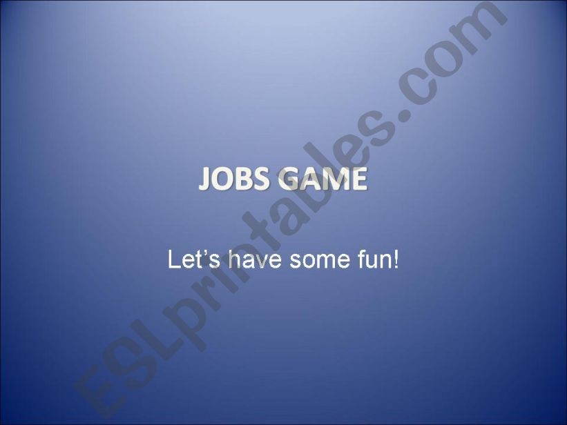 Jobs game part I powerpoint