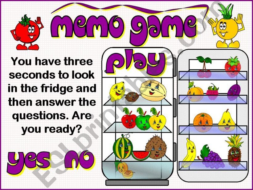 Fruit Memo Game  powerpoint