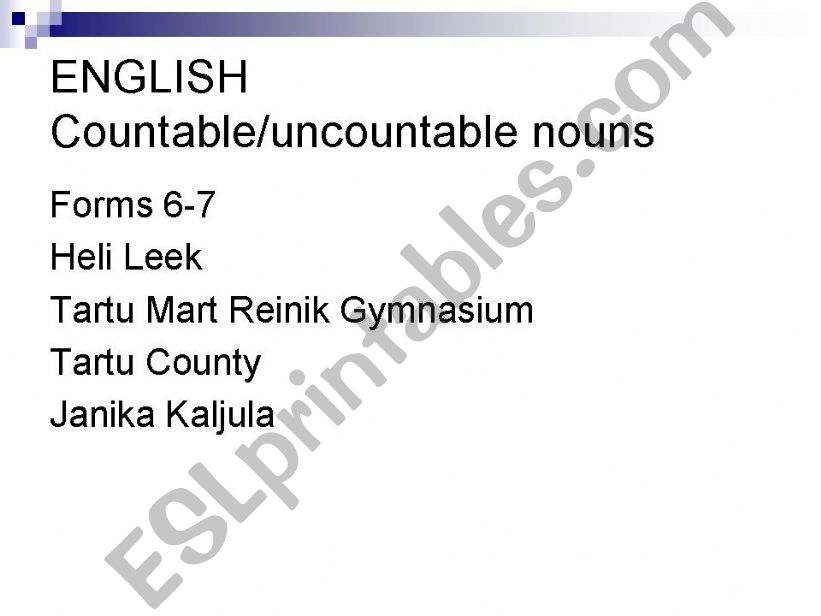 countable uncountable powerpoint