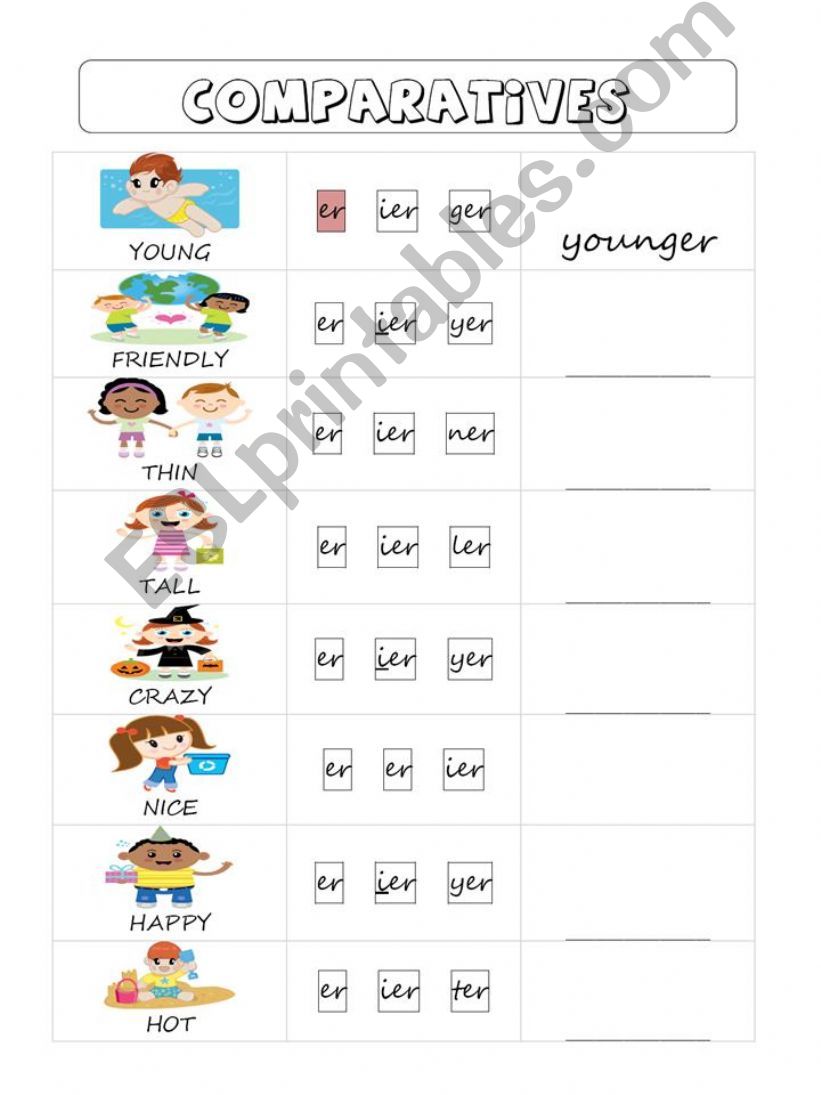 COMPARISON 1 - game (worksheet)